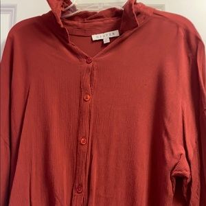 Harper red button up with tie